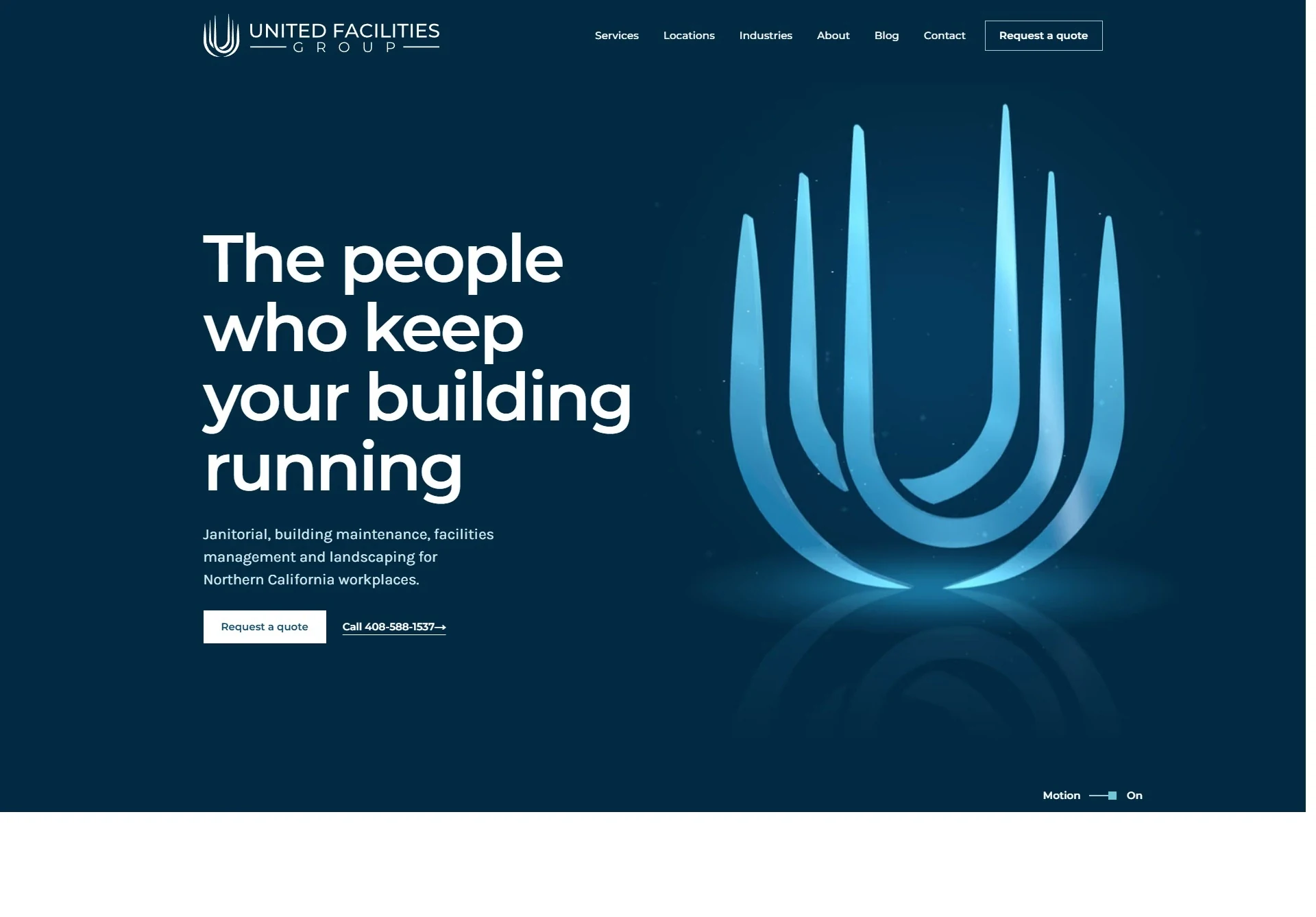 UFG Works website after the Brandcore redesign